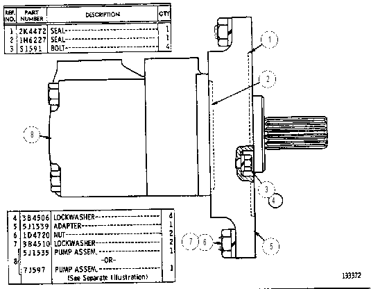 PUMP AND MOUNTING GROUP 5J1556 CAT