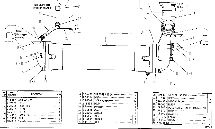 BRAKE OIL COOLER 1P6475 CAT