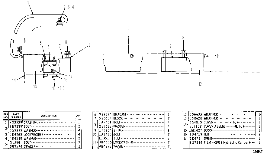 HYDRAULIC TANK MOUNTING 9S6252 CAT