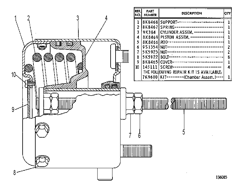 CHAMBER AS-BRAKE 9K0385 CAT