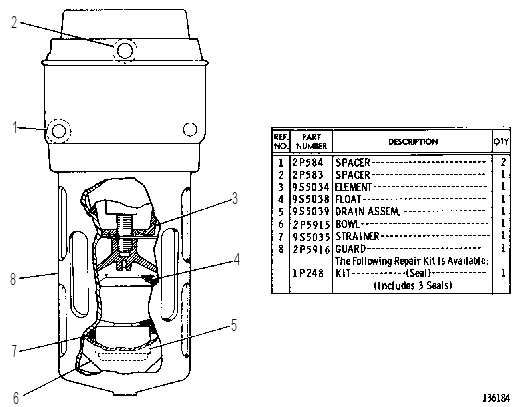 AIR FILTER ASSEMBLY 2P0582 CAT