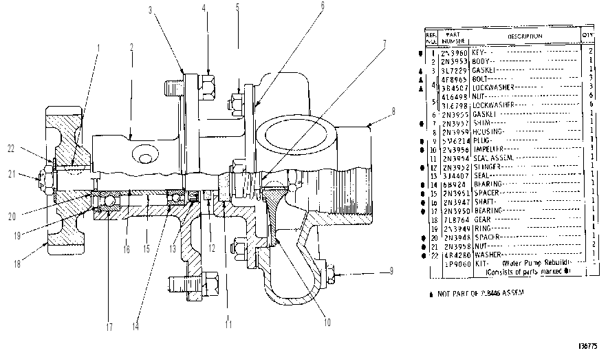 AUXILIARY WATER PUMP ASSEMBLY 7L8446 CAT
