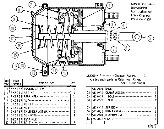BRAKE CHAMBER ASSEMBLY 7K3260 CAT