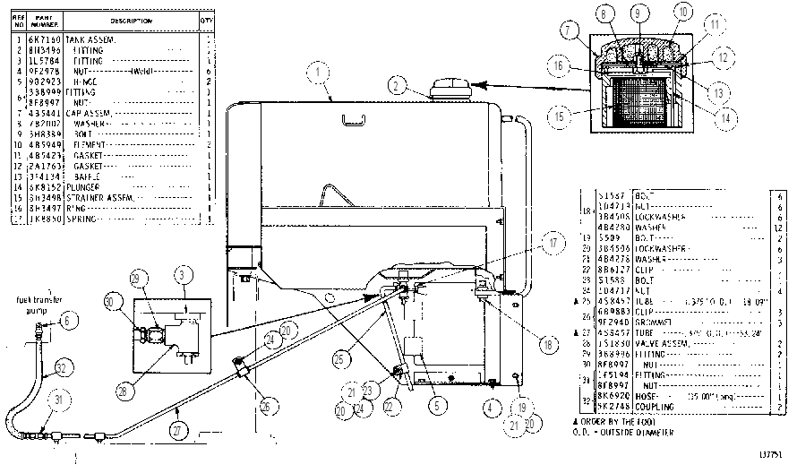 FUEL TANK AND LINES GROUP 8K6944 CAT