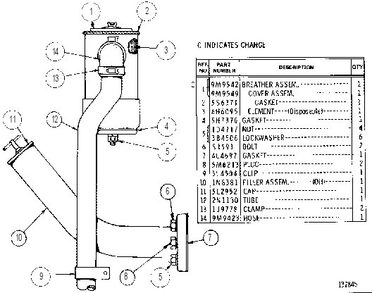 BREATHER AND OIL FILLER GROUP 1N7514 CAT