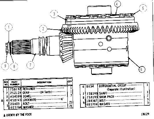 DIFFERENTIAL AND GEAR GROUP 9K0136 CAT