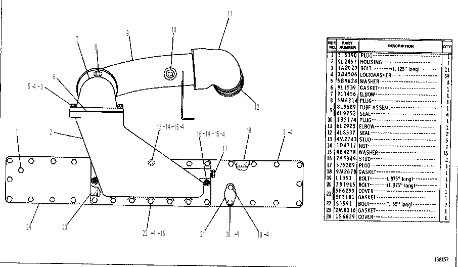 INLET AIR PIPING GROUP 3N3708 CAT