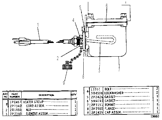 JACKET WATER HEATER GROUP 2P3152 CAT