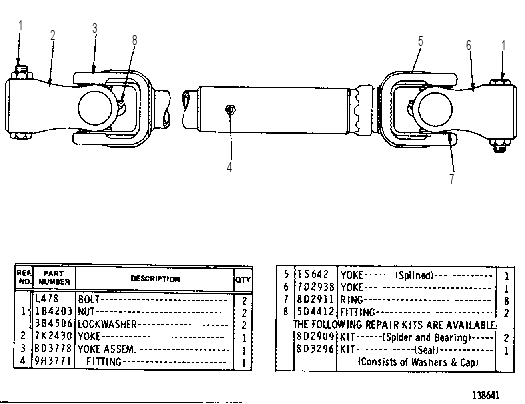DOUBLE UNIVERSAL JOINT ASSEMBLY 8D3742 CAT