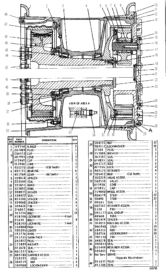 FINAL DRIVE, WHEEL AND BRAKE 5S4034 CAT