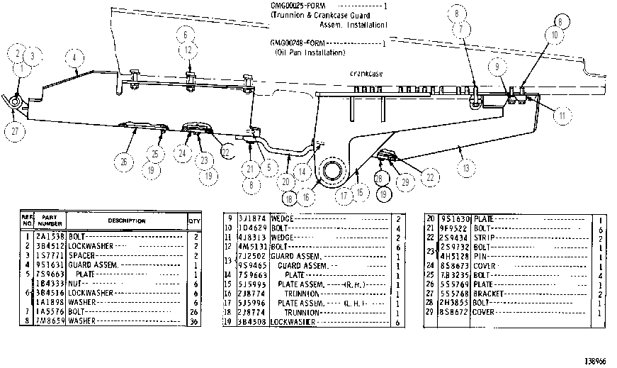 TRUNNION AND CRANKCASE GUARD GROUP 7J2504 CAT