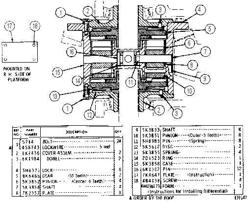 DIFFERENTIAL GROUP 8K6507 CAT
