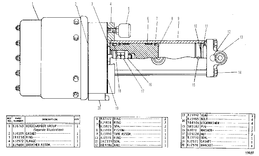 BRAKE CYLINDER GROUP 8J6763 CAT