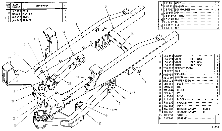 REAR FRAME GROUP 9K2964 CAT