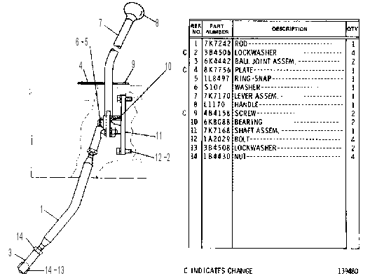 HAND CONTROL GROUP 7K6600 CAT