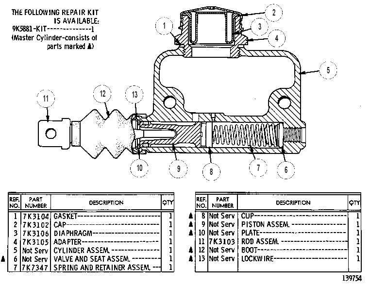 CYLINDER AS-MASTER 9K5882 CAT