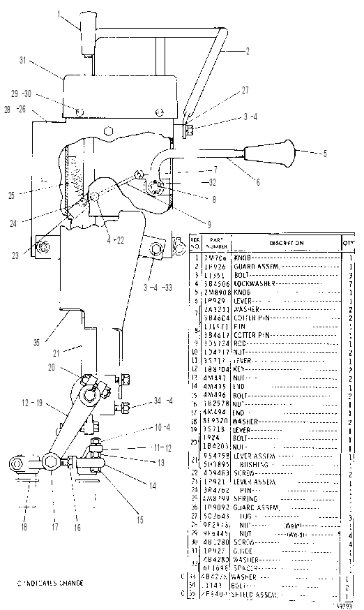 TRANSMISSION CONTROL LINKAGE GROUP 4M0455 CAT