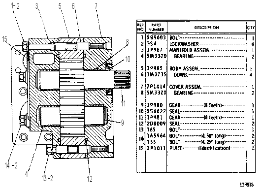 TRANSMISSION PUMP GROUP 1P9659 CAT