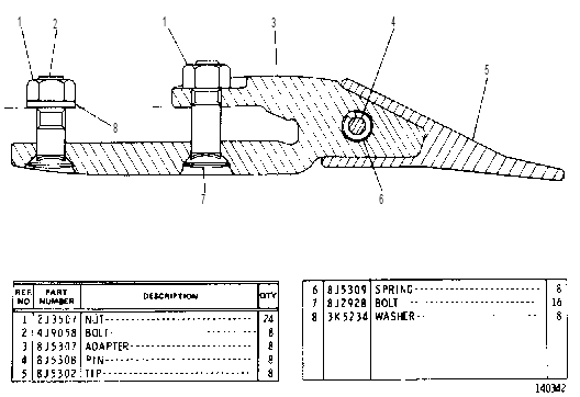 Зуб 8J4059 CAT