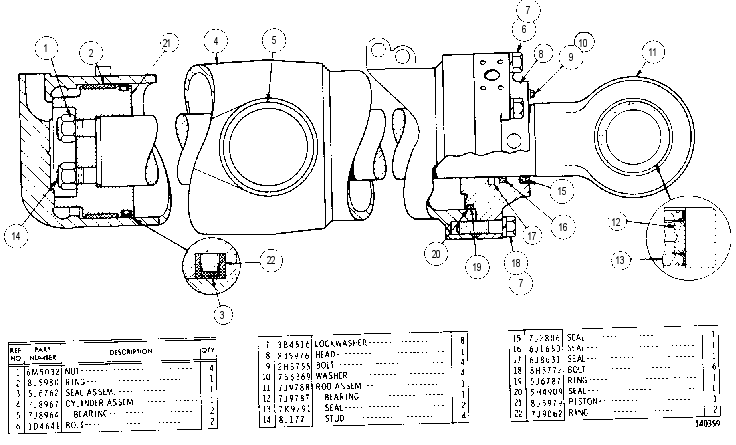 LIFT CYLINDER AND SEAL GROUP 9K5018 CAT