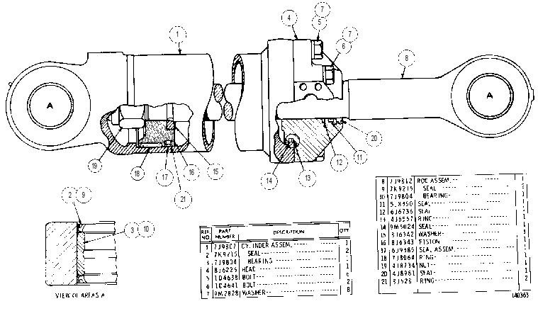 TILT CYLINDER AND SEAL GROUP 9K5708 CAT
