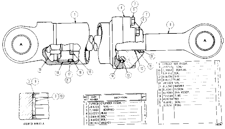 TILT CYLINDER AND SEAL GROUP 9K5709 CAT