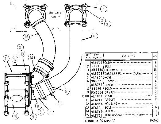 AFTERCOOLER CONNECTIONS 6L8992 CAT