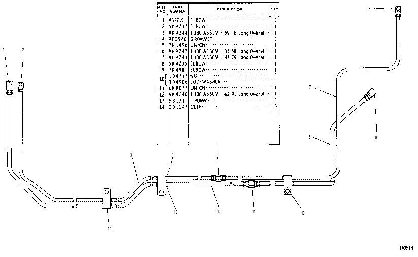FUEL OIL LINES 9K5805 CAT