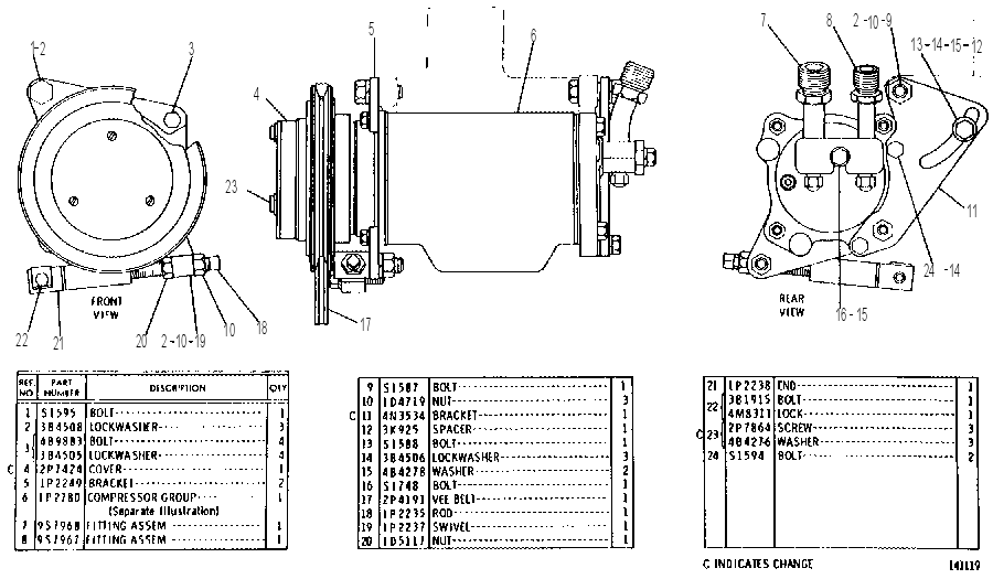 REFRIGERANT COMPRESSOR GROUP 2P3801 CAT