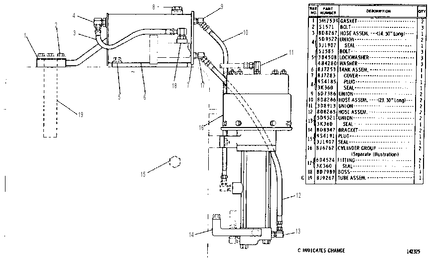 BRAKE LINES AND TANK GROUP 8D8340 CAT