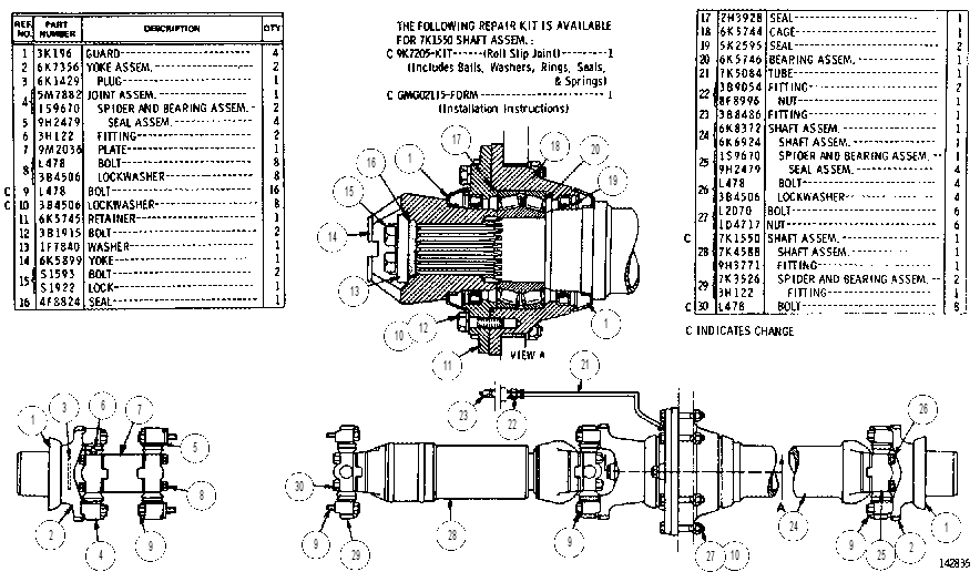 DRIVE SHAFT 6K6593 CAT