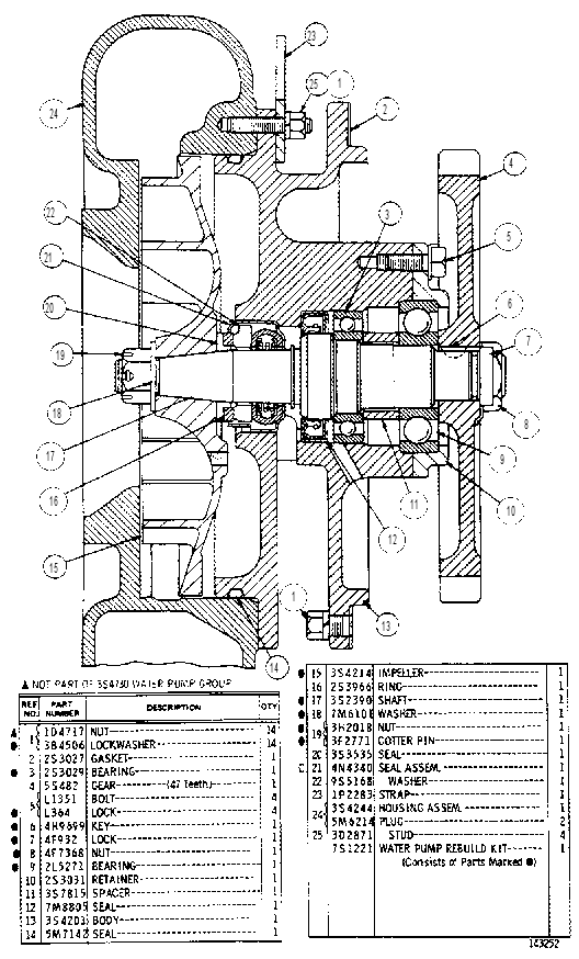 WATER PUMP GROUP 3S4730 CAT