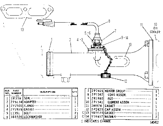 JACKET WATER HEATER GROUP 2P6133 CAT