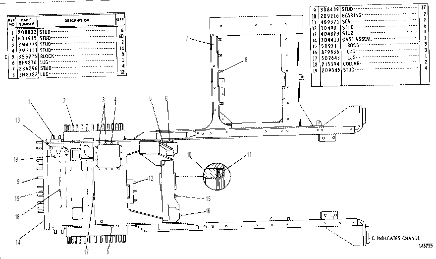 DIFFERENTIAL CASE AND FRAME ASSEMBLY 8D1365 CAT