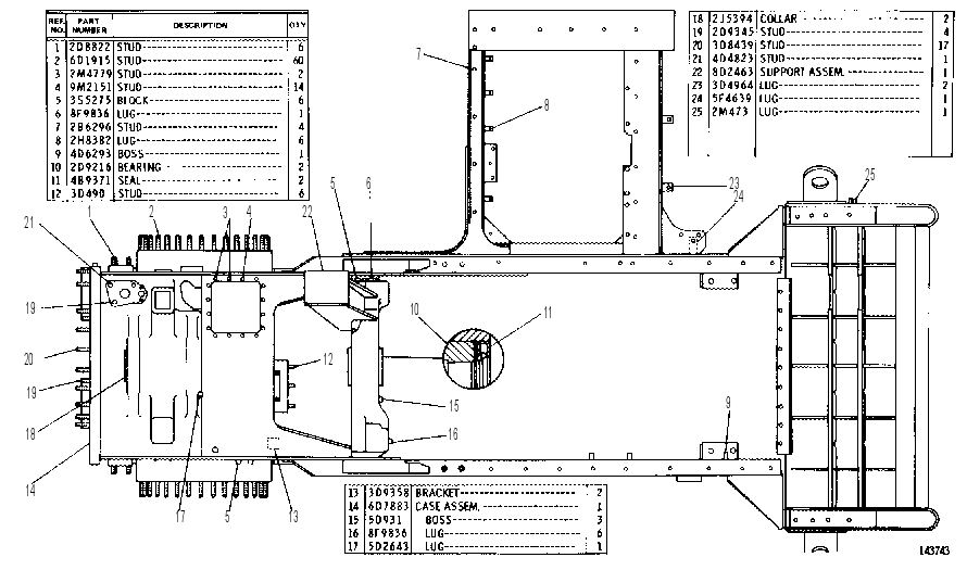 CASE AND FRAME ASSEMBLY 8D8219 CAT