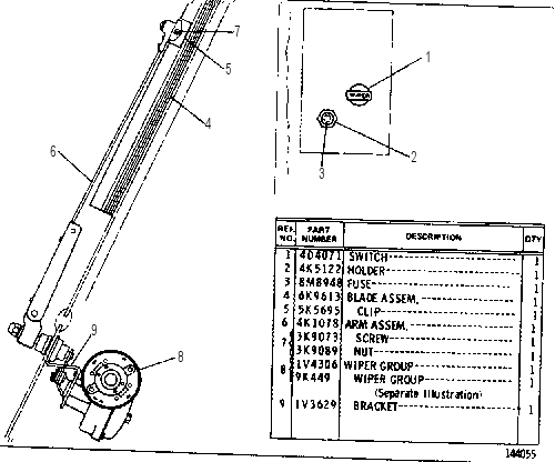 WINDSHIELD WIPER GROUP 9K9889 CAT