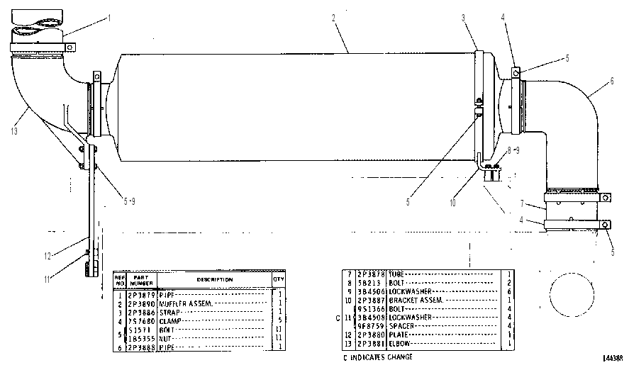 MUFFLER GROUP 2P3180 CAT