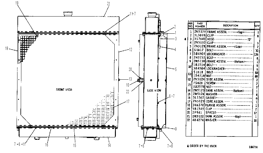 RADIATOR ASSEMBLY 3N6368 CAT