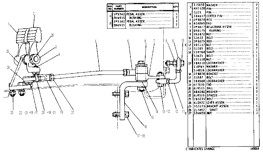 FOOT CONTROL AND LINKAGE GROUP 2P6071 CAT
