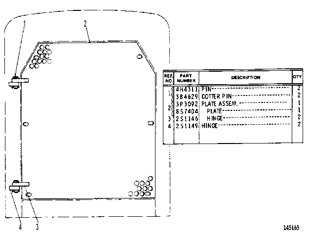 RADIATOR GRILL HINGED PLATE 9S8177 CAT