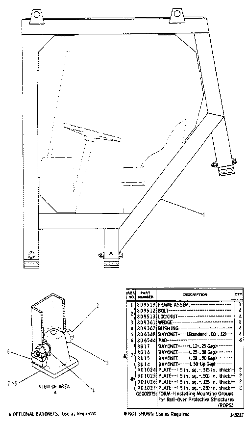 Каркас безопасности (ROPS) 9D0660 CAT