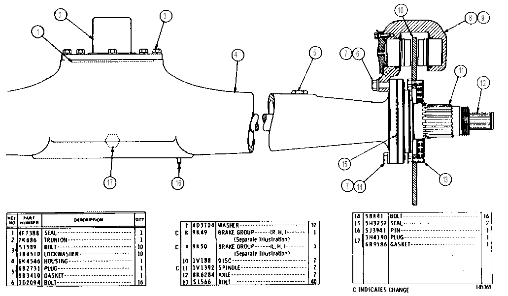 REAR AXLE AND BRAKE 7K8321 CAT