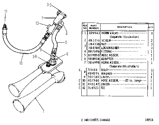 AIR HORN 8D0505 CAT