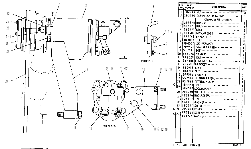 REFRIGERANT COMPRESSOR GROUP 2P9597 CAT