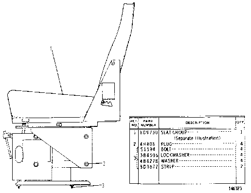 ADJUSTABLE SEAT GROUP 8D9725 CAT