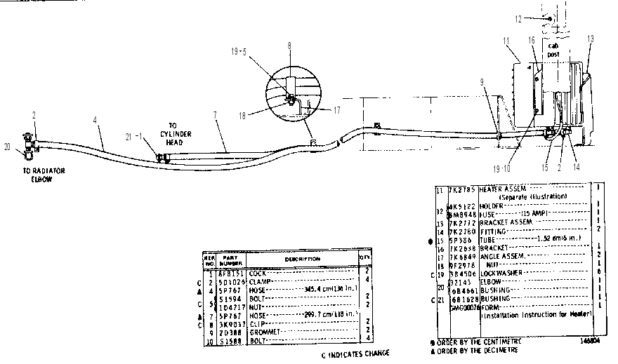 CAB HEATER GROUP 1V3227 CAT