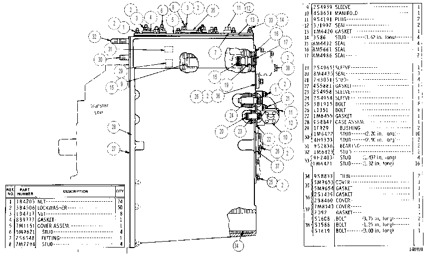 TRANSMISSION CASE AND COVERS 3P7001 CAT