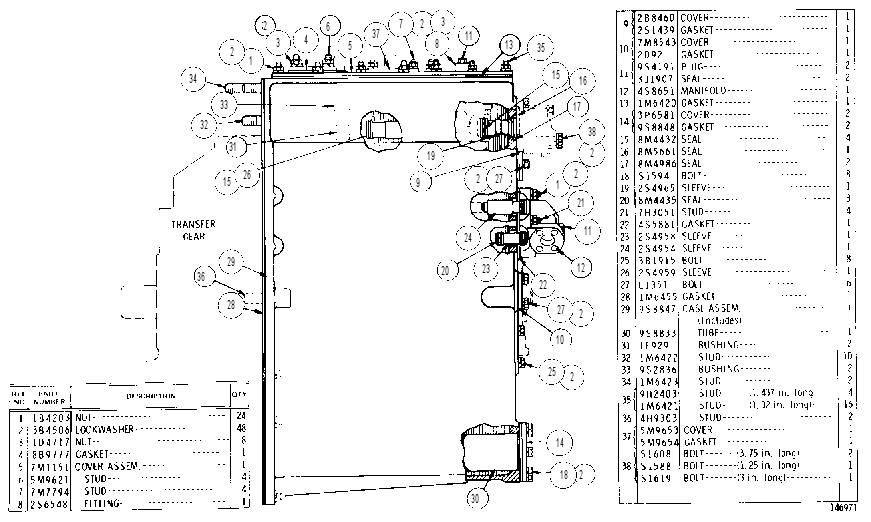 TRANSMISSION CASE AND COVERS GROUP 3P2868 CAT