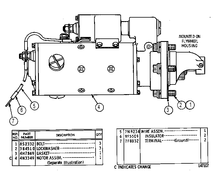 ELECTRIC STARTER GROUP--24 VOLT 2S7727 CAT