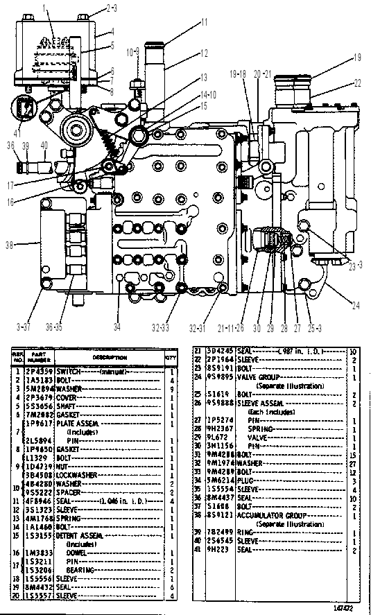 TRANSMISSION HYDRAULIC CONTROL 3P0247 CAT